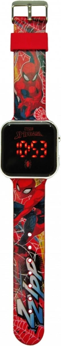 orë dore LED, Kids Euroswan Spiderman SPD4800, kalendar digjital, për fëmijë 6+, PVC, e kuqe