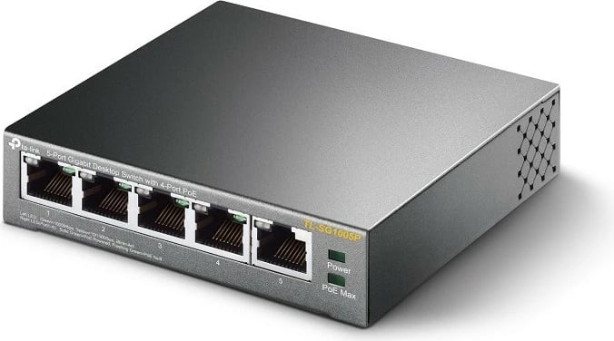 Switch TP-LINK TL-SG1005P, 5 porta Gigabit, 4 PoE, desktop