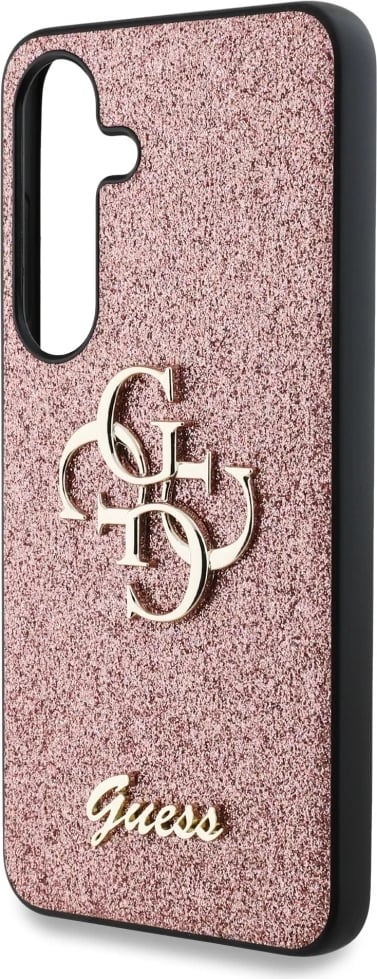 Mbështjellës Guess Fixed Glitter Big 4G Metal Logo për Samsung Galaxy S25, Rozë