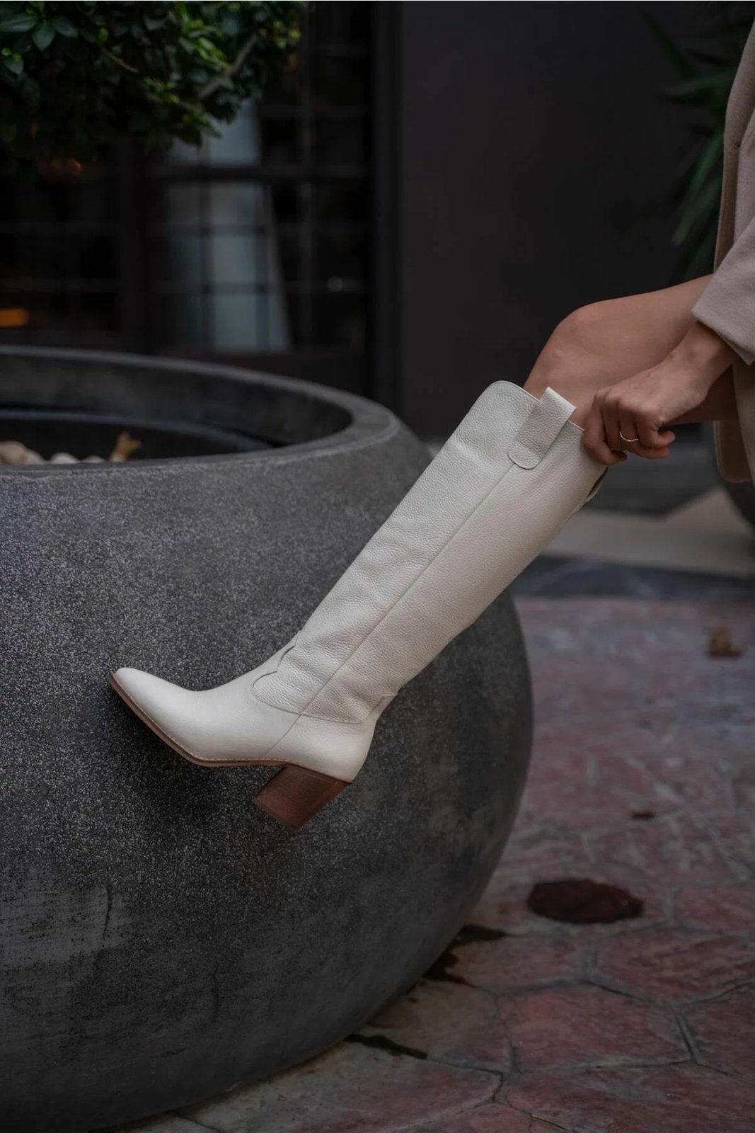 Çizme lëkure për gra, Jumeon, ngjyrë bezhë, MK1350123SFT10-01