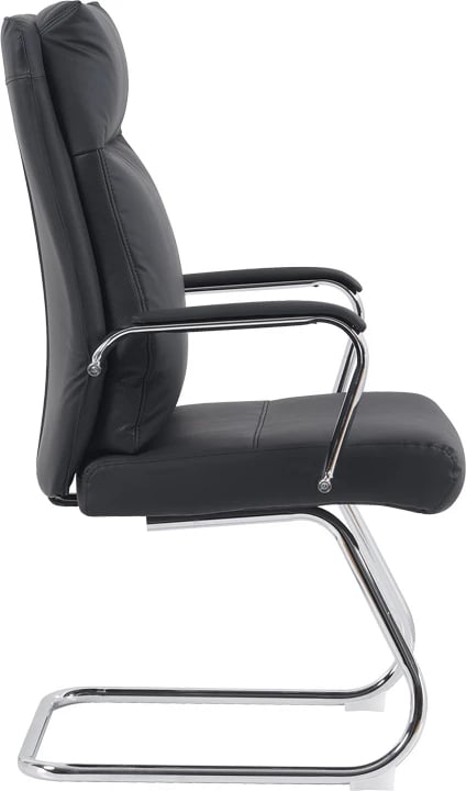 Karrige vizitorësh Siquel I, lëkurë artificiale e zezë, 58x62x105cm