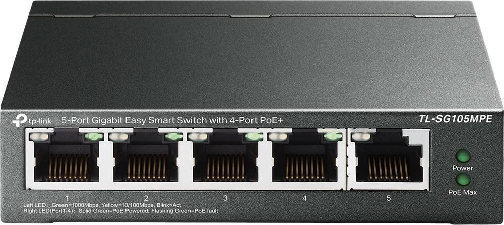 Switch TP-Link 5-Port Gigabit Easy Smart, 4-Port PoE+, Ethernet Gigabit, i zi