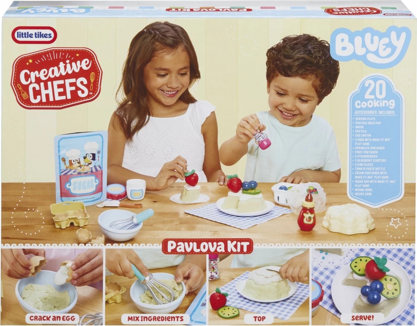 Set plasteline kreative Little Tikes Bluey Pavlova Kit 643460-EUC, 30 aksesorë, 3+