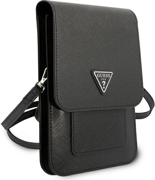 Çantë smartphone Guess Saffiano Triangle, e zezë