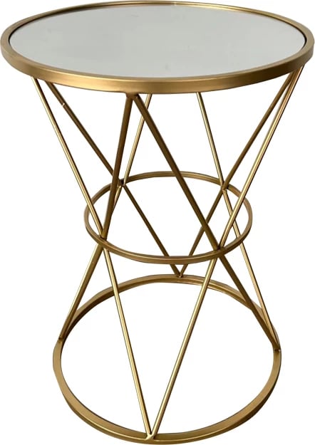Tavolinë e vogël anësore Vogaton, metal ngjyrë ari, 40x40x56cm