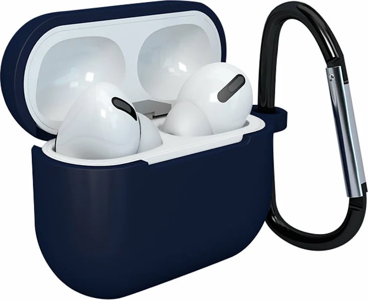 Mbështjellës për kufje Hurtel për AirPods 3, silikon, me karabiner, Kaltër e errët