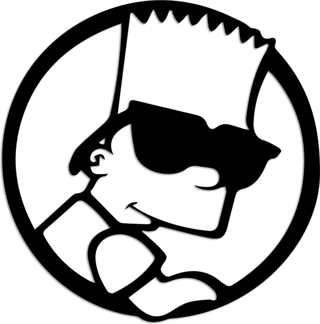 Aksesor dekorativ metalik për mur, Wallity Sımpson 4, ngjyrë e zezë, 33x33cm