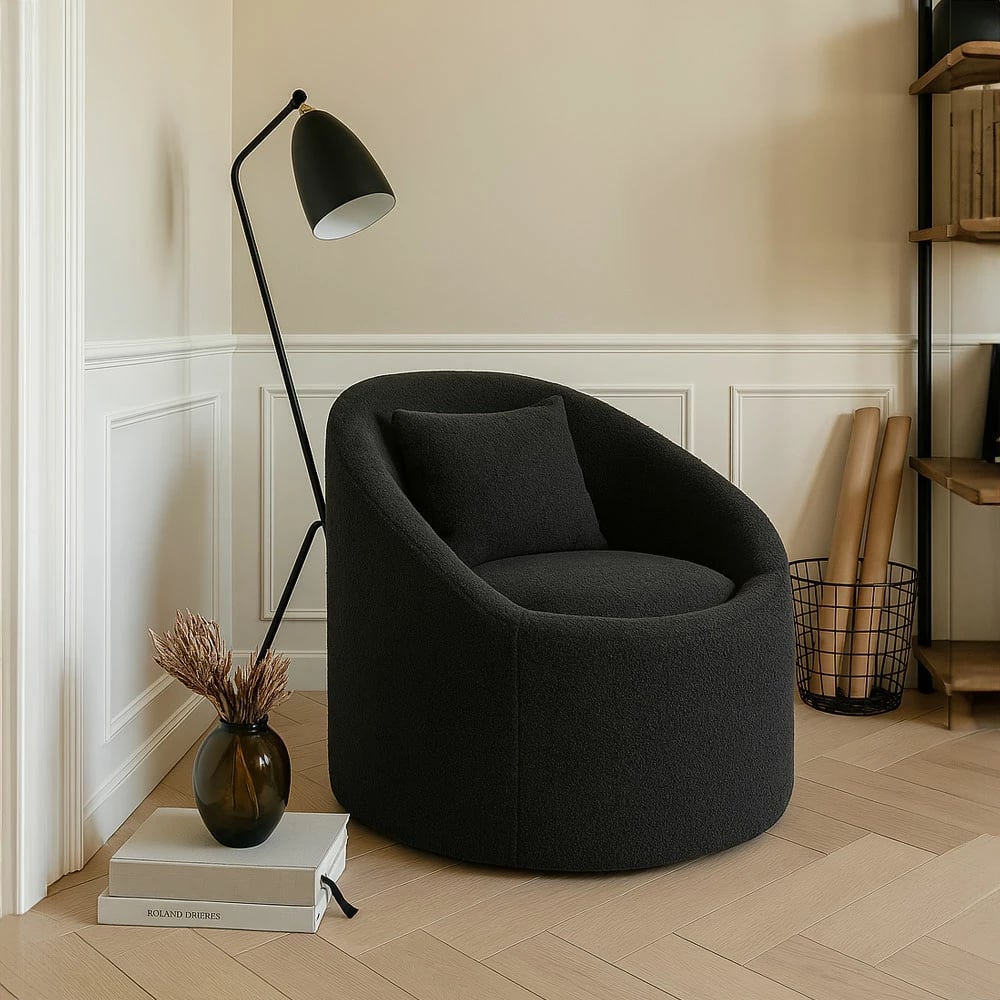 Fotelje rrotulluese SOFTY, ngjyrë gri e errët, 80x80x77