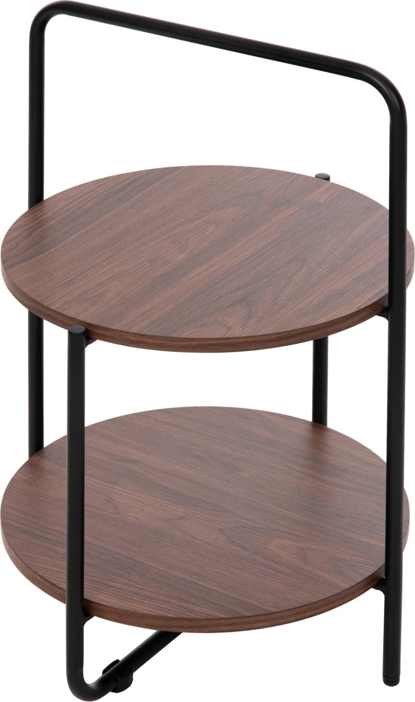 Tavolinë anësore SYLO FH9618.02 MDF ngjyrë arre-kornizë metalike e zezë Φ44x66Hcm