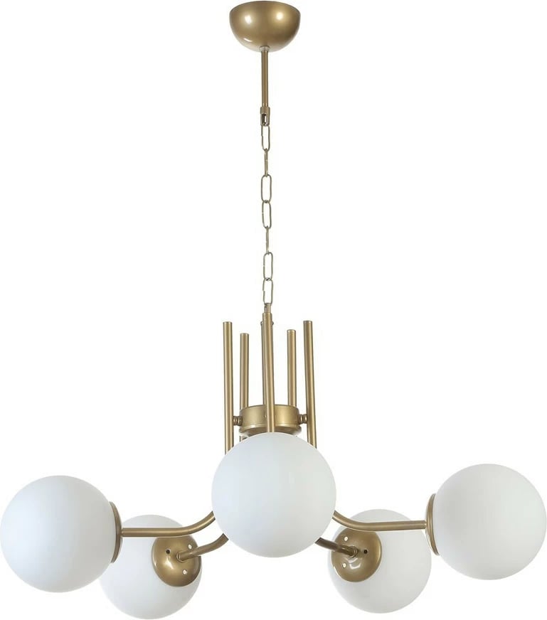 Llambë tavani Opviq Nevada, 5 llamba, ngjyrë e bardhë dhe ari, gotë