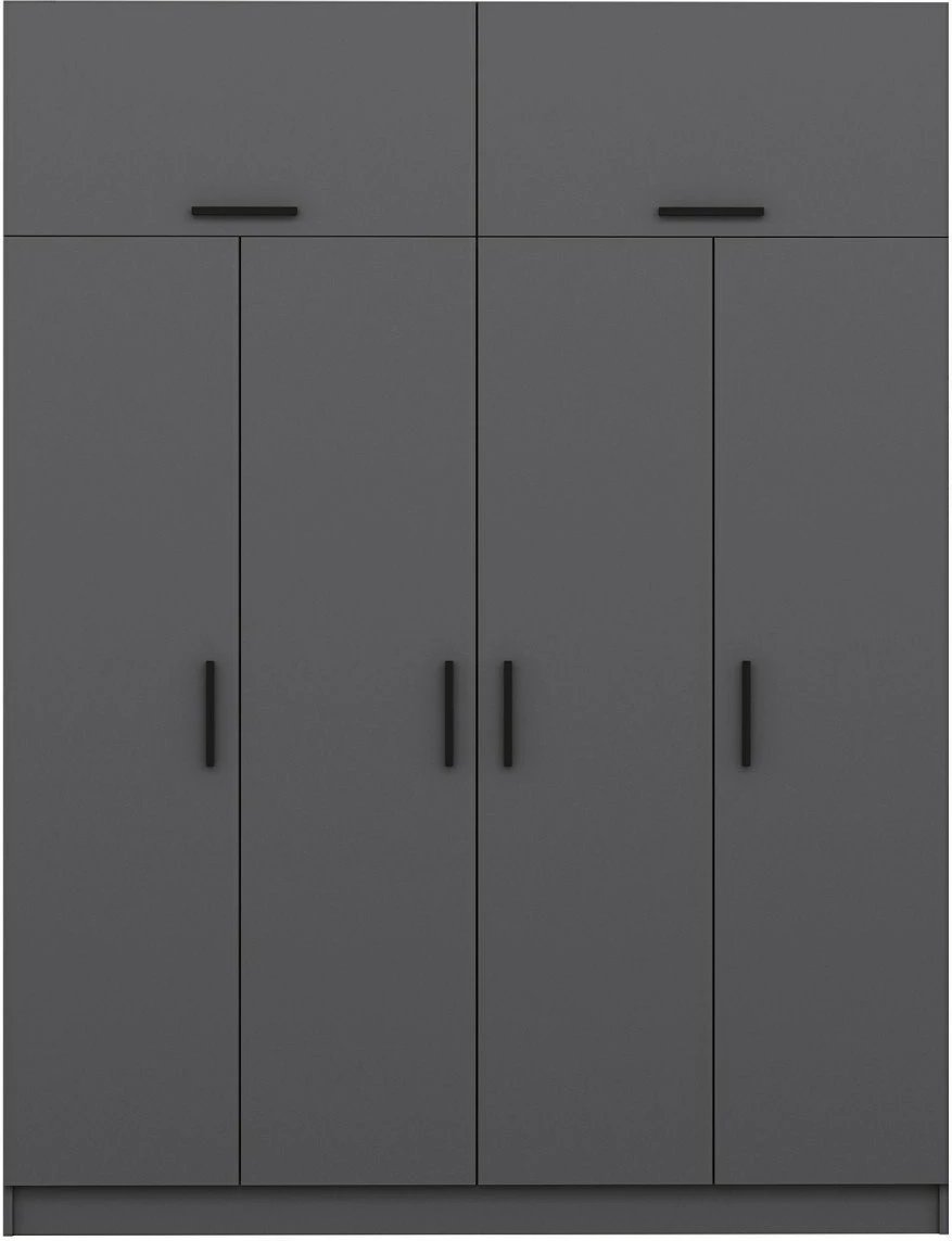 Dollap Hanah Home, Kale - 5264, ngjyrë antracit, 180x255x52cm