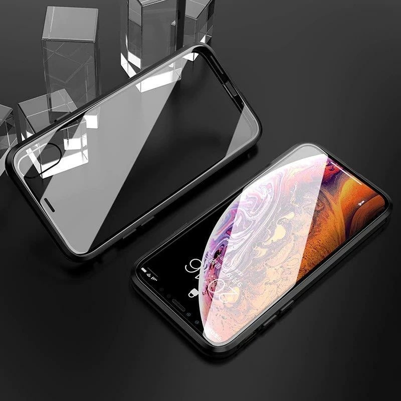 Mbështjellës Wozinsky Full Magnetic Case për Vivo X60, xham i integruar, i zi-transparent