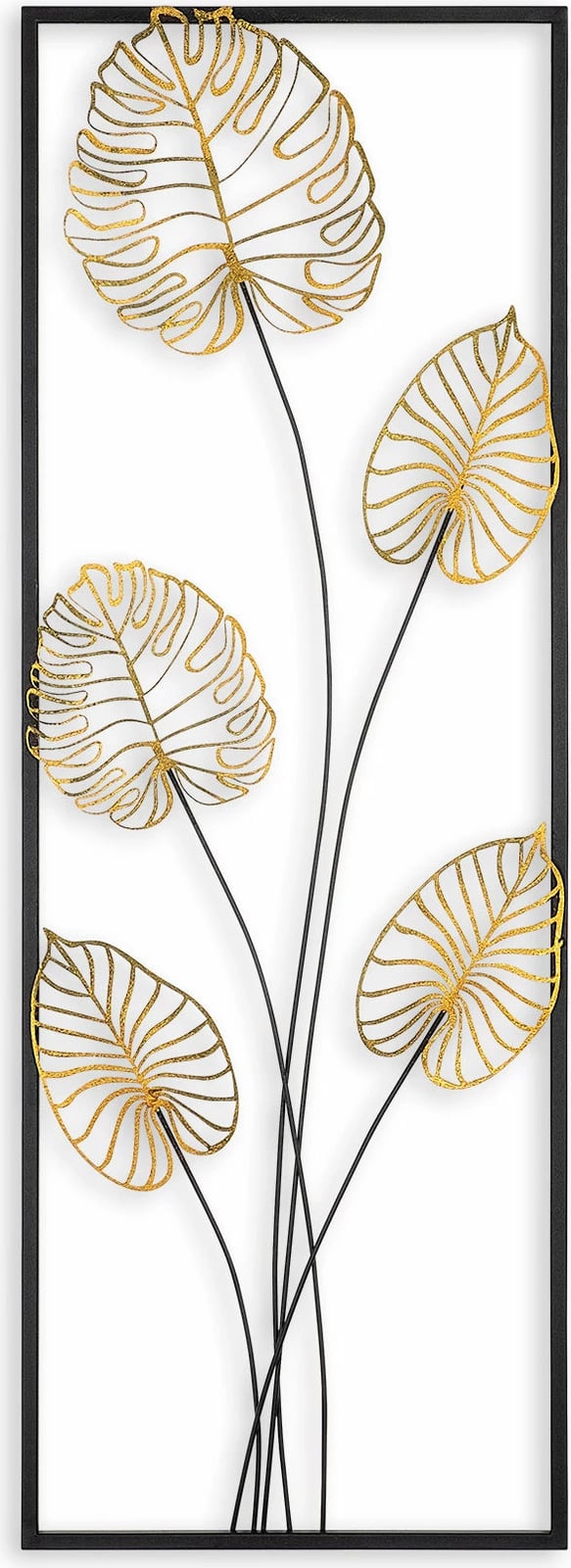 Aksesor dekorativ metalik për mur Wallity, luleshtrydhe