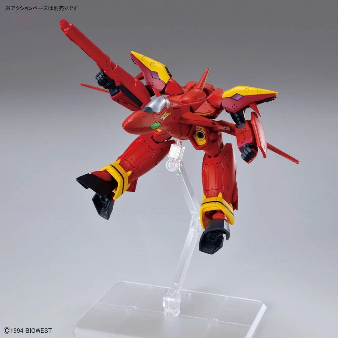 Model ndërtimi Bandai HG 1/100 Macross VF-19 Custom Fire Valkyrie me Sound Booster, i kuq