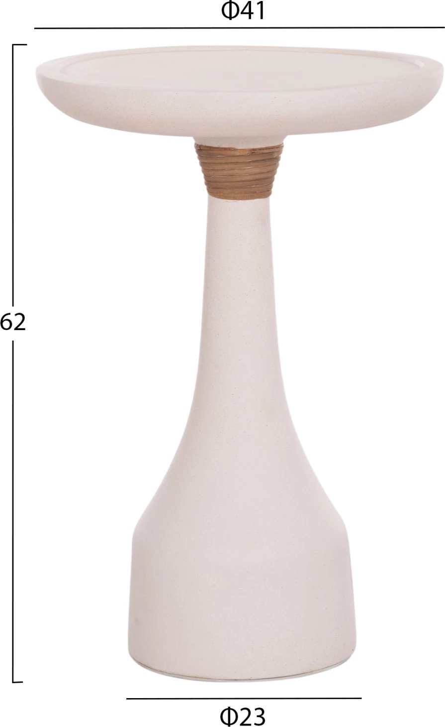 Tavolinë anësore e lartë TORG, rrethore, çimento fiber, e bardhë, FH18170.02, 41x62cm