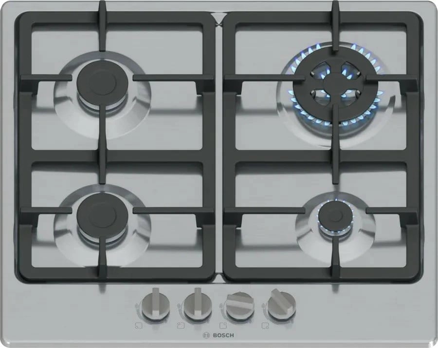 Pjatë gazi Bosch PGH6B5K90, inox, 4 zona gatimi
