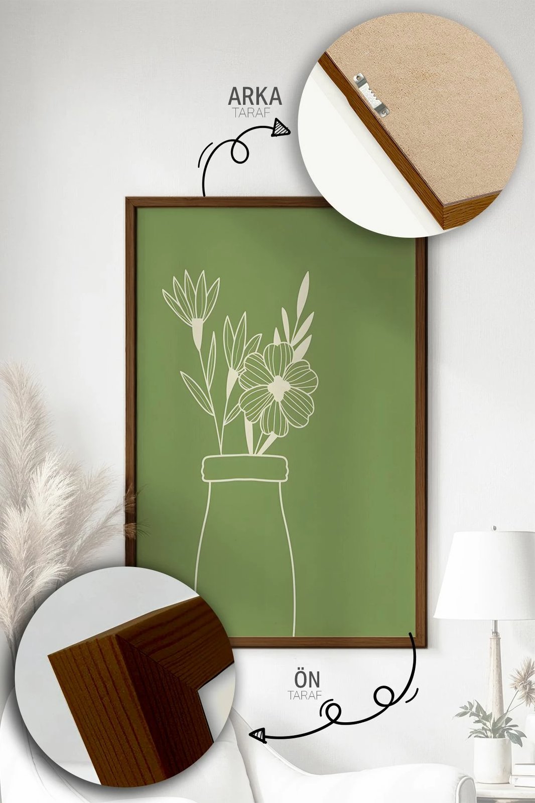 Pikturë dekorative me kornizë (3 copë), Wallity, Artvmodel29-Kahve