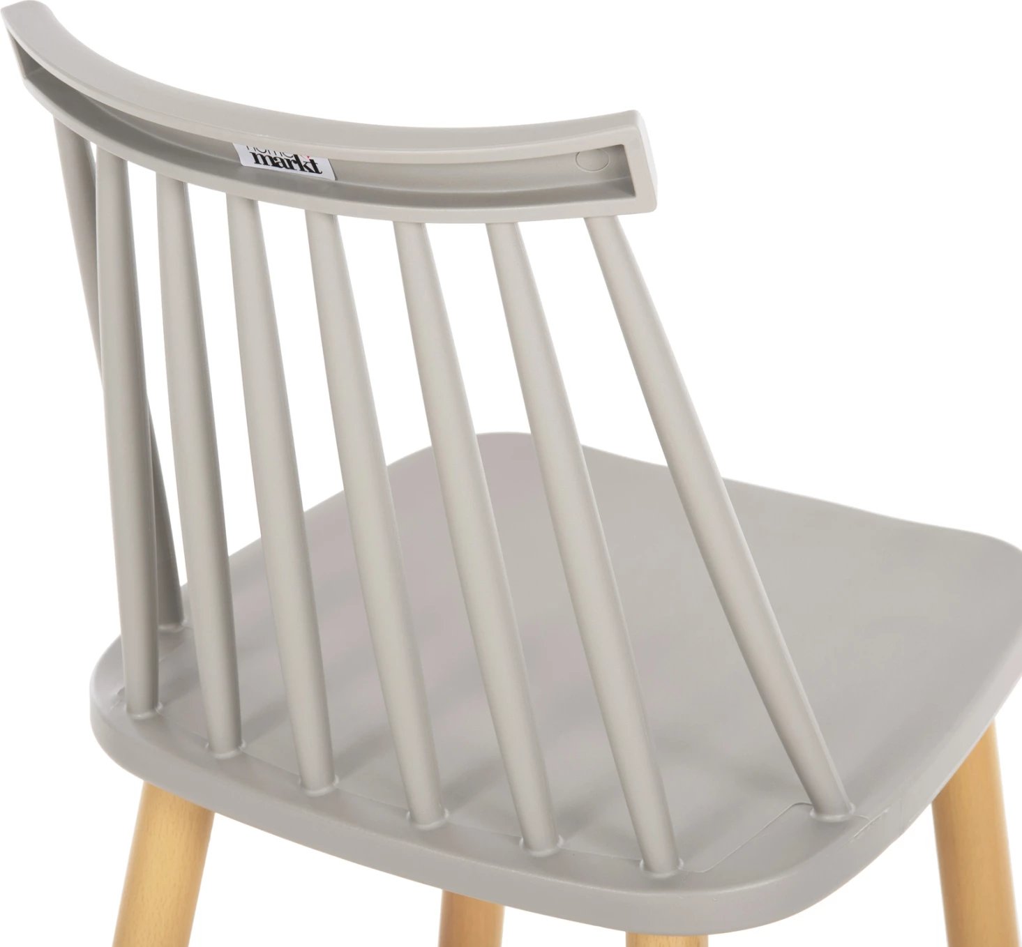 Karrige për bar mesatare VANESSA FH9300.10, polipropilen gri dhe metal, dru natyral, 45x48x96H cm., set prej 2 copë