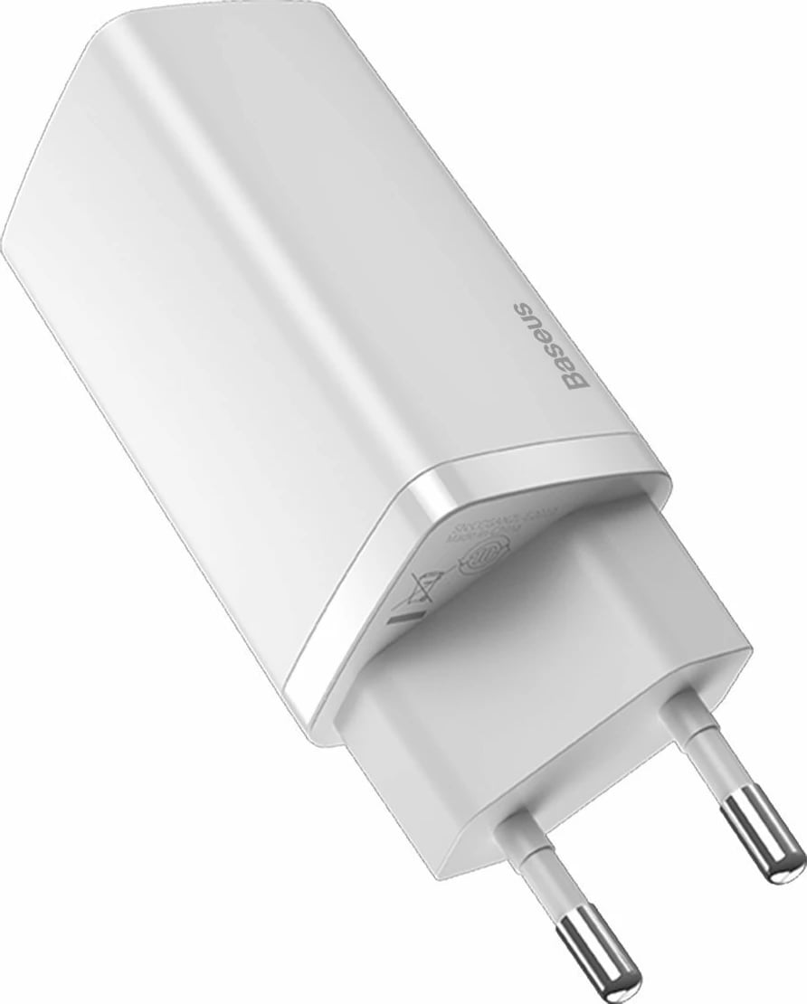 Karikues udhëtimi Baseus GaN2 Lite 65W, USB-C + USB-A, i bardhë