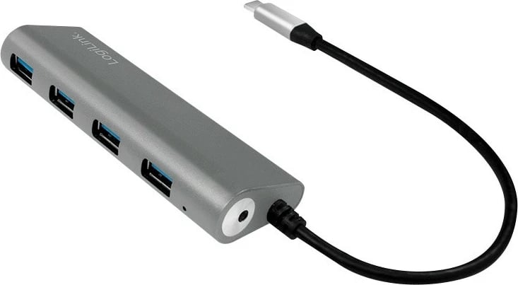 Hub USB 4x, LogiLink UA0309, USB 3.1, USB-C, alumini, Gri