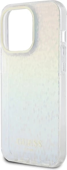 Mbështjellës Guess IML Faceted Mirror Disco Iridescent për iPhone 15 Pro, shumëngjyrësh