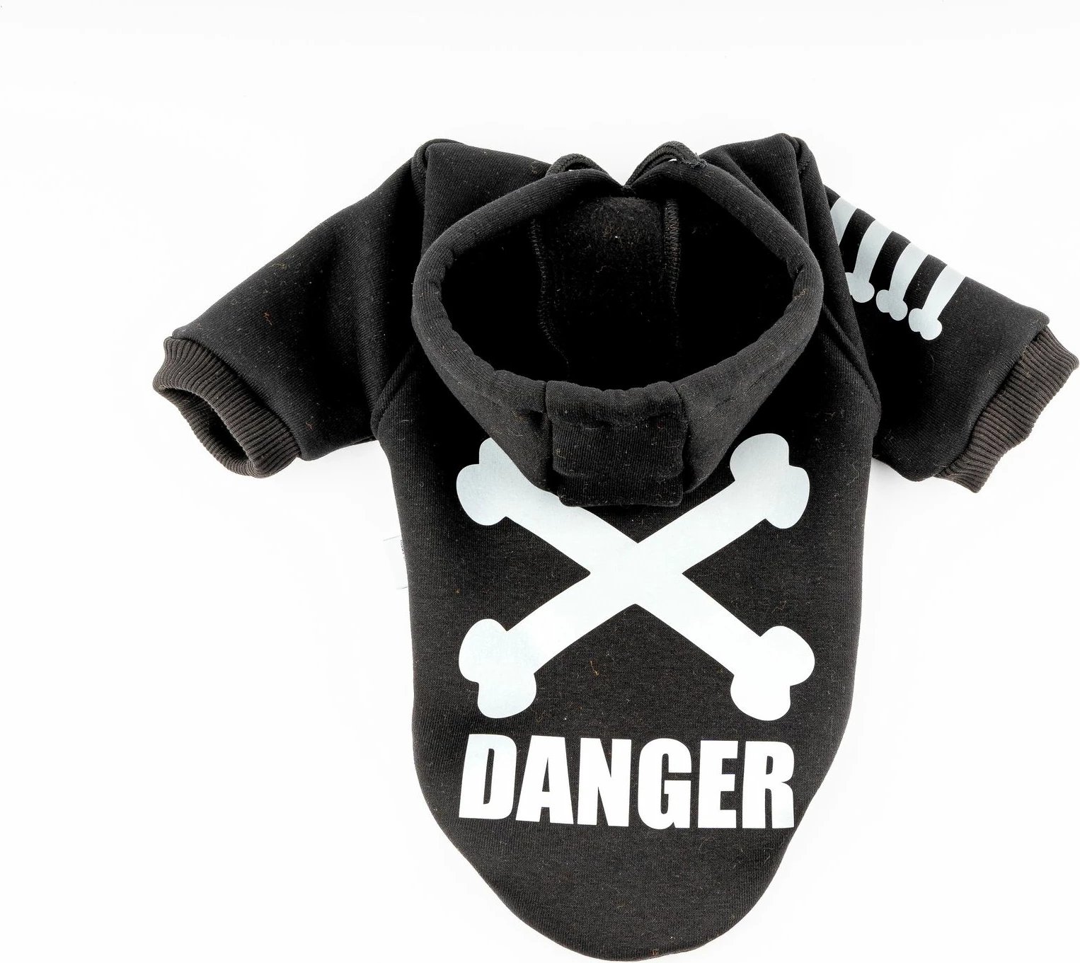 Bluze me kapuç për qen, e zezë, Danger