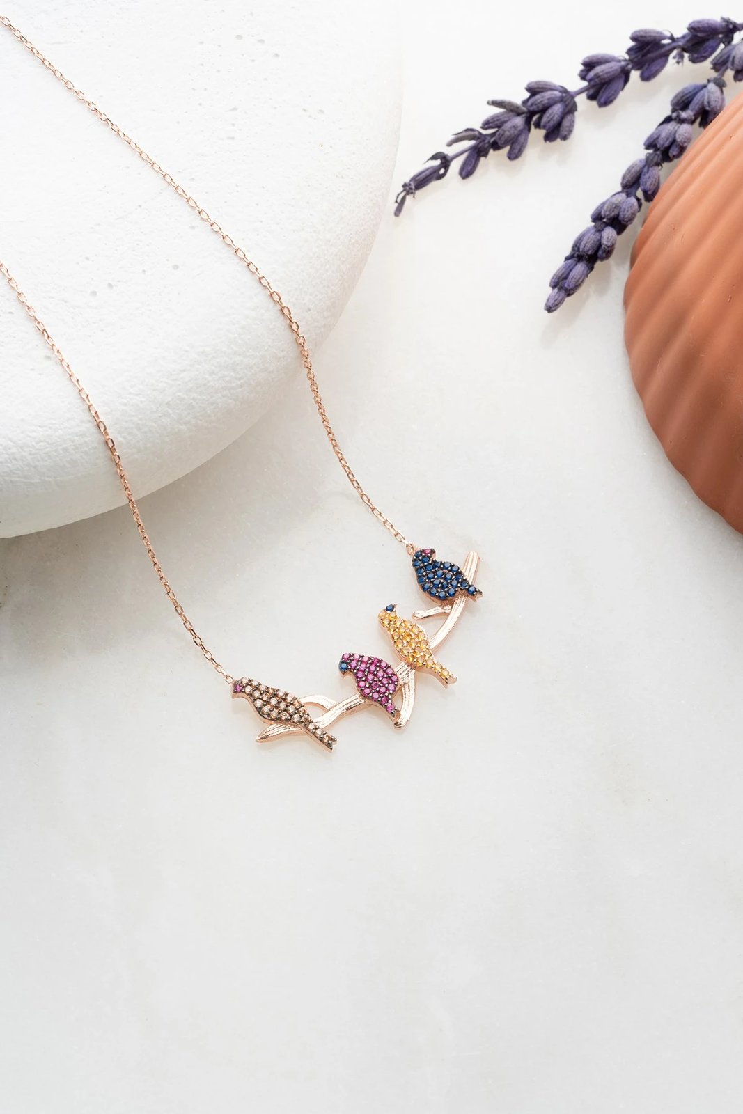 Varëse argjendi, ngjyrë rozë ari, kaltër navy dhe fuchsia, Jumeon, TRDYL679