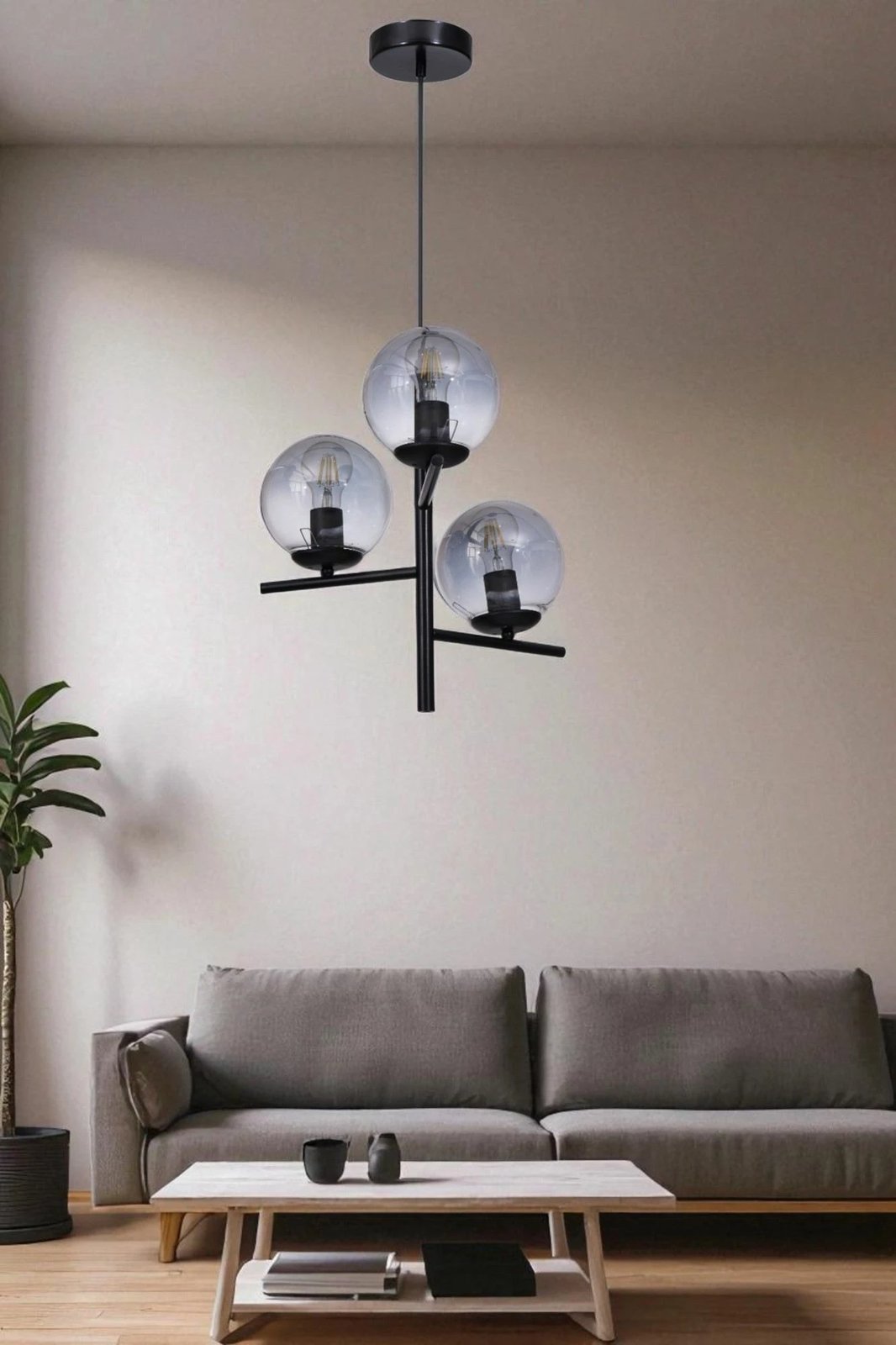 Llambë tavani Opviq, 9008-4, gri dhe e zezë