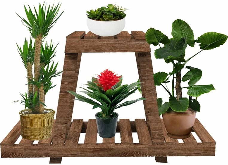 Raft për bimë Tisa, dru, ngjyrë kafe, 75x25x49cm