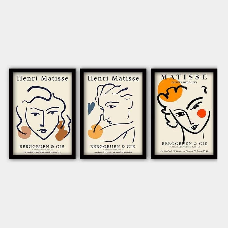 Pikturë dekorative me kornizë (3 copë), Wallity, 3SC_UN451418_3545