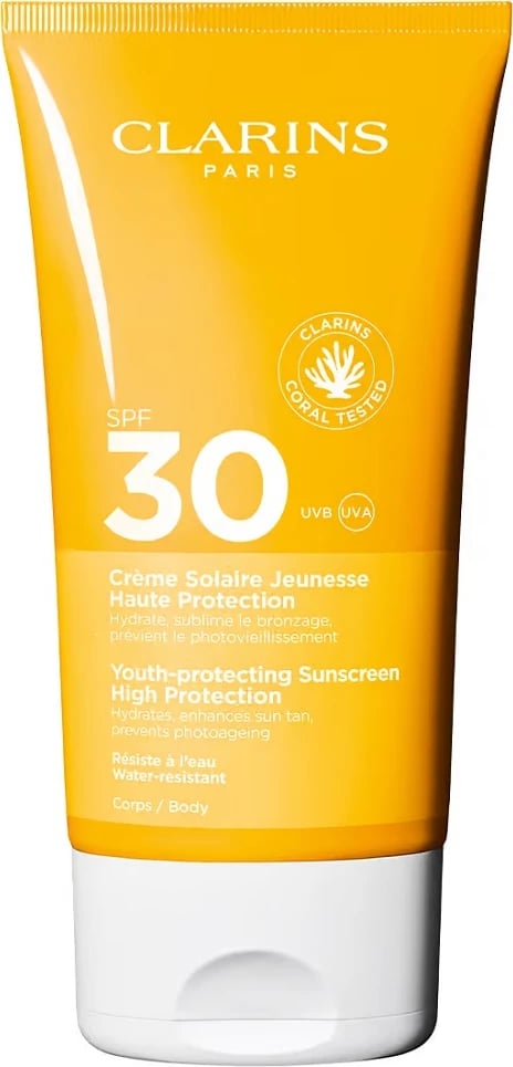 Krem për trup Clarins Suncare SPF30 për femra, 150ml