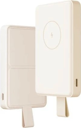 Power bank XIAOMI 58479, 6000mAh, magnetik, Nano Leather, krem