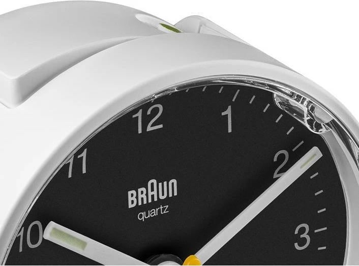 Alarm Braun BC01WB, analog, 12h, zi/bardhë Alarm Braun BC01WB, analog, 12h, zi/bardhë