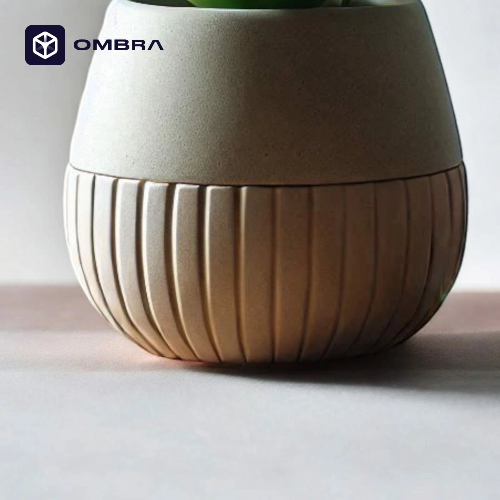 Vazo dekorative "Ribbed Bottom Plant", madhësia M, e kaftë