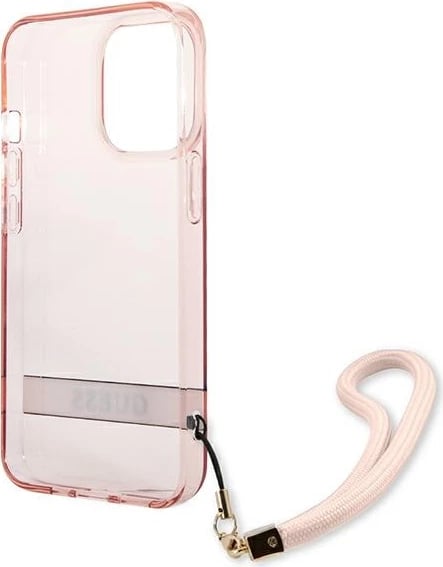Mbështjellës Guess Translucent Strap për iPhone 13 Pro/13 6.1", Rozë Mbështjellës Guess Translucent Strap për iPhone 13 Pro/13 6.1", Rozë