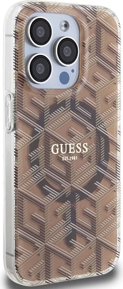 Mbështjellës Guess IML GCube MagSafe për iPhone 15 Pro Max, kafe Mbështjellës Guess IML GCube MagSafe për iPhone 15 Pro Max, kafe
