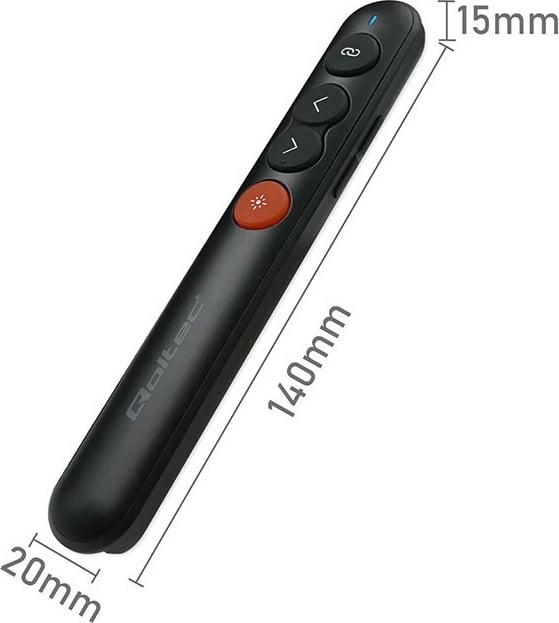 Prezenter Qoltec 50631 me laser, USB 3.0, 2.4GHz, i zi