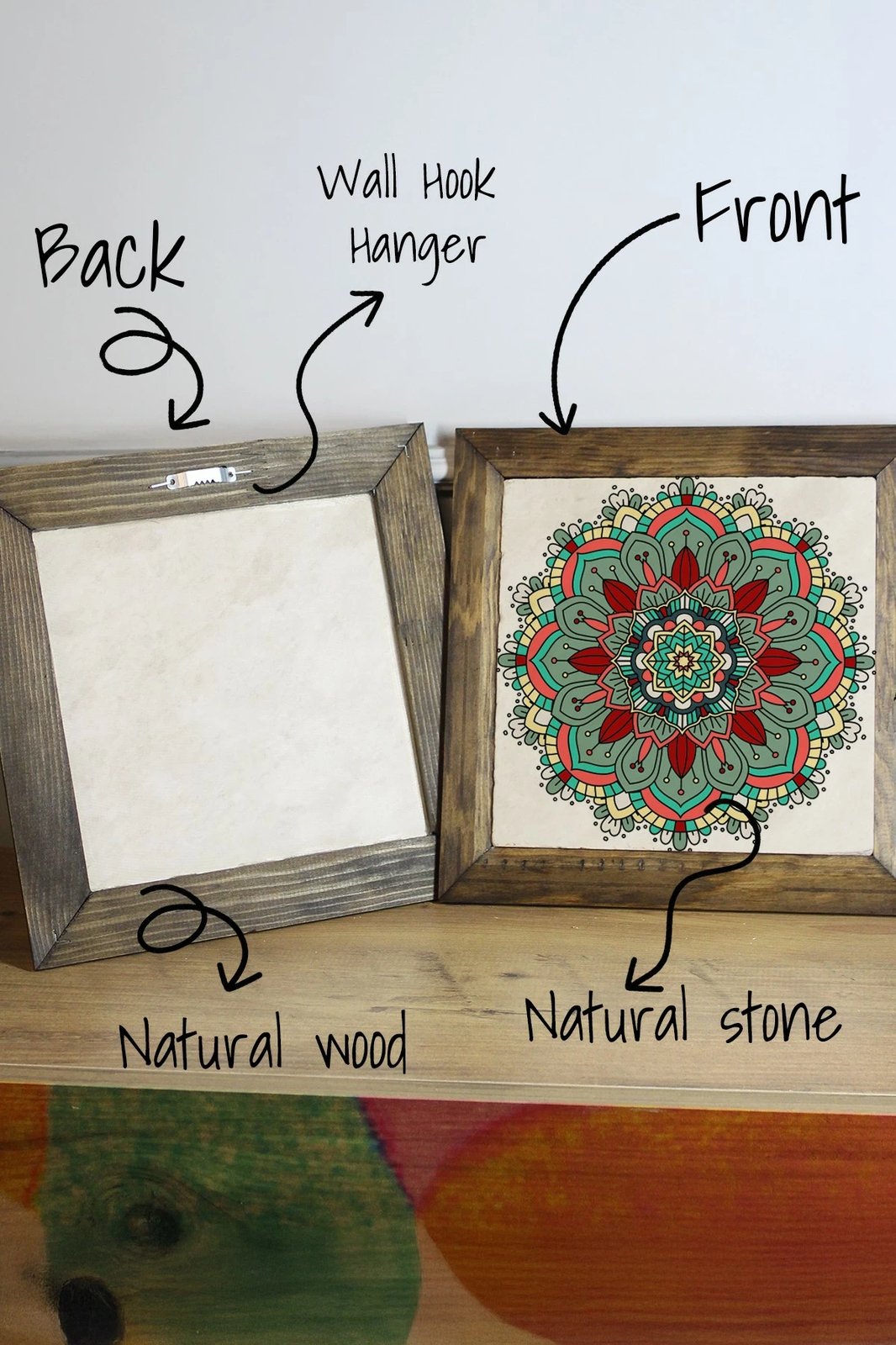 Pikturë dekorative me kornizë, Wallity, Ersytastablo28 - 16, shumëngjyrëshe, 15.5x15.5cm