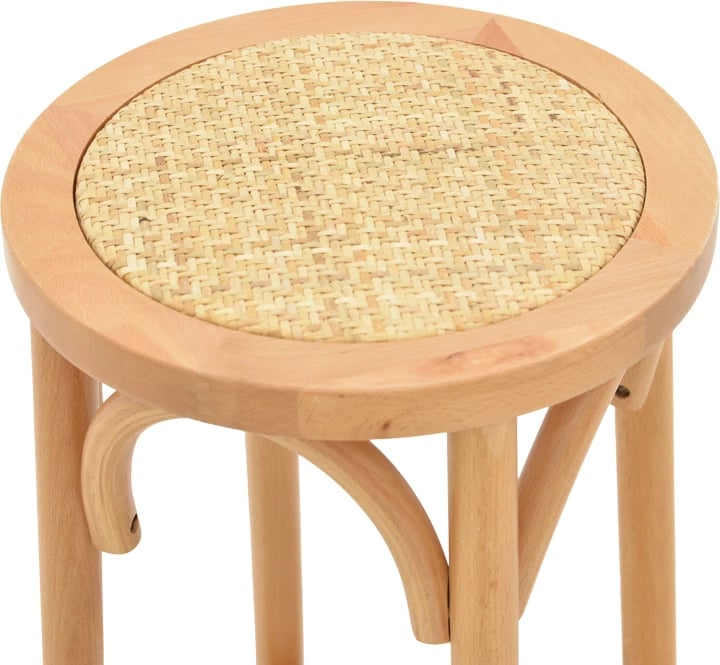 Karrige për bar Serzo dru ahu dhe ratan ngjyrë natyrale Φ36x71cm