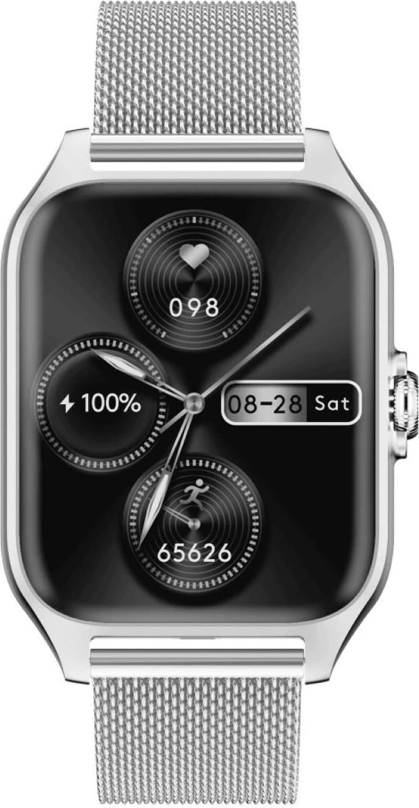Smartwatch Garett GRC Activity 2, AMOLED 1.77", Bluetooth, Argjendtë, me rrip rezervë