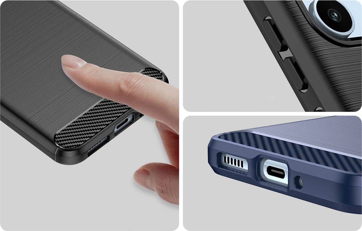 Mbështjellës Hurtel Carbon Case për Samsung Galaxy A54 5G, TPU, i zi
