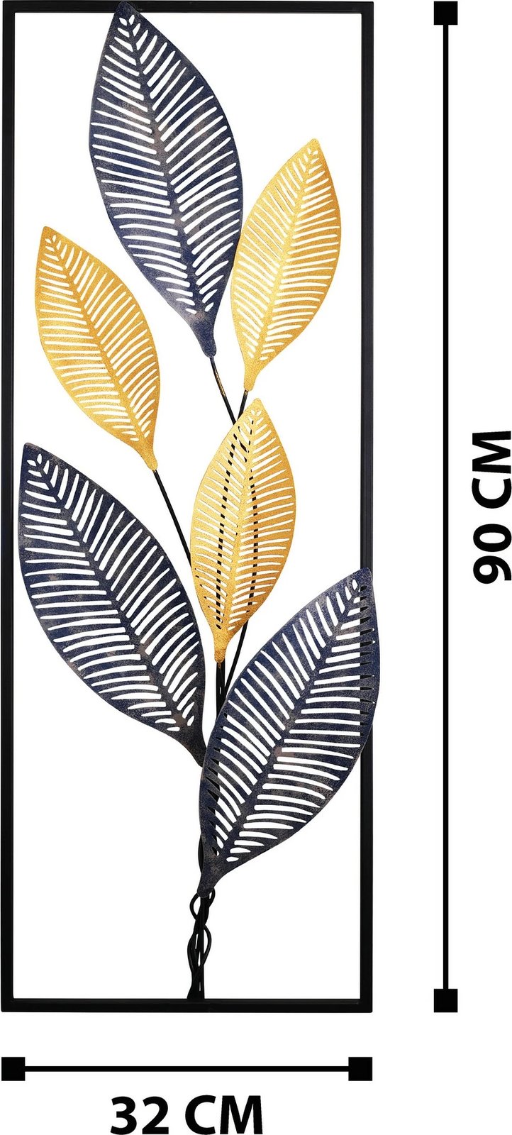 Aksesor dekorativ metalik për mur, Wallity Napoleon, shumëngjyrësh, 32x5x90cm