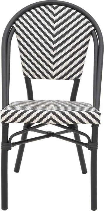 Karrige Uarmin e grumbullueshme, alumini e zezë dhe tekstilene bardhë e zi, 46x57x85cm