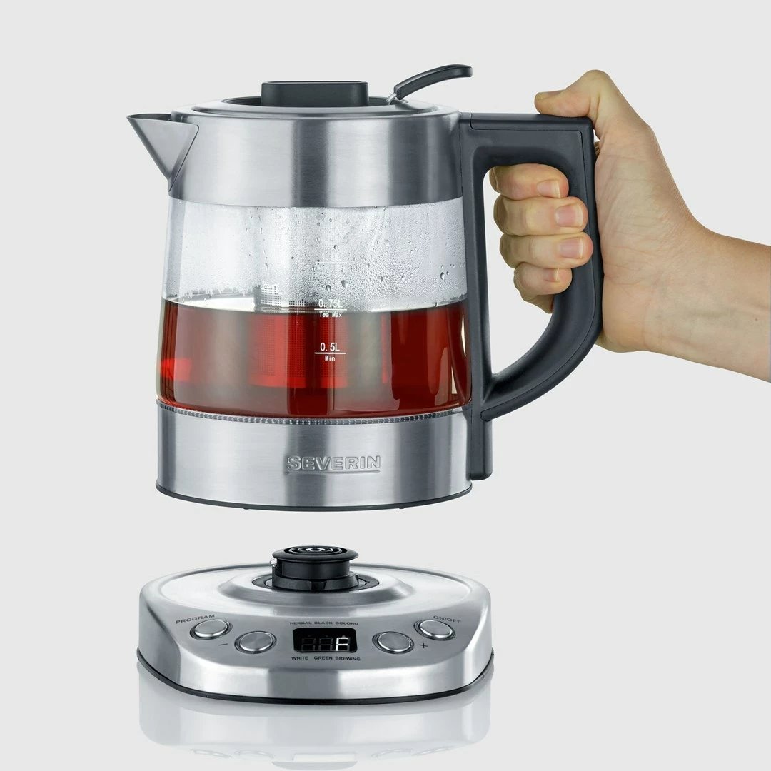 Ibrik elektrik Severin WK 3473, 1L, 2200W, çelik inox, xham transparent