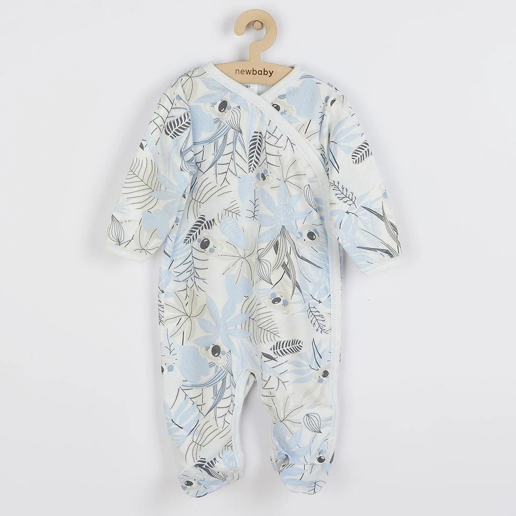 Kombinezon bebe, New Baby Lovely, 100% pambuk, mbyllje anësore, madhësia 74 (6-9 muaj), blu