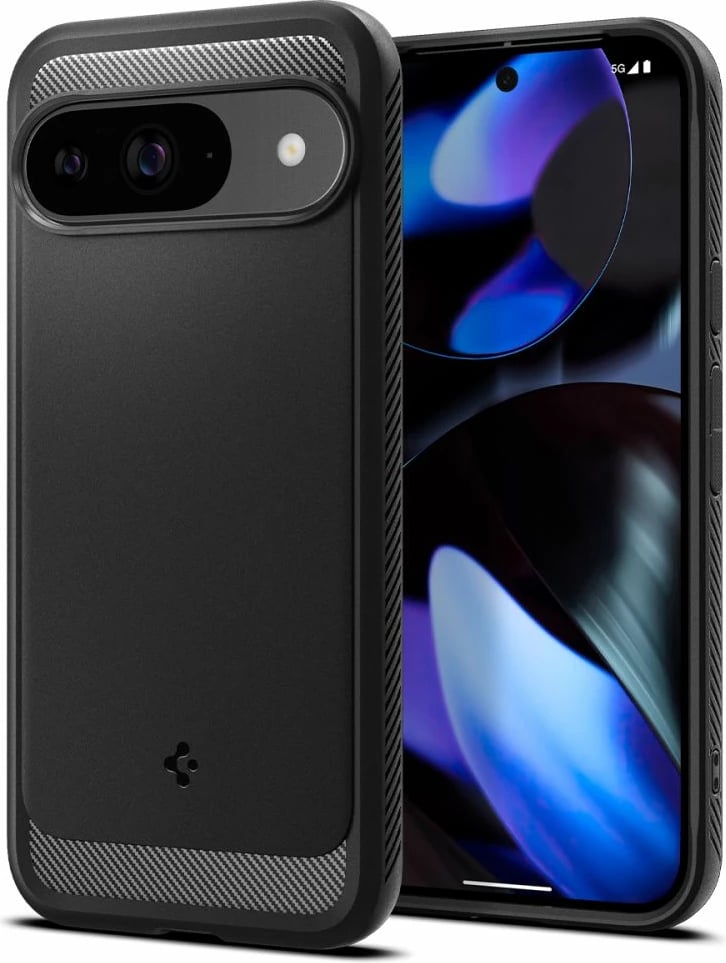 Mbështjellës Spigen Rugged Armor për Google Pixel 9 / 9 Pro, i zi