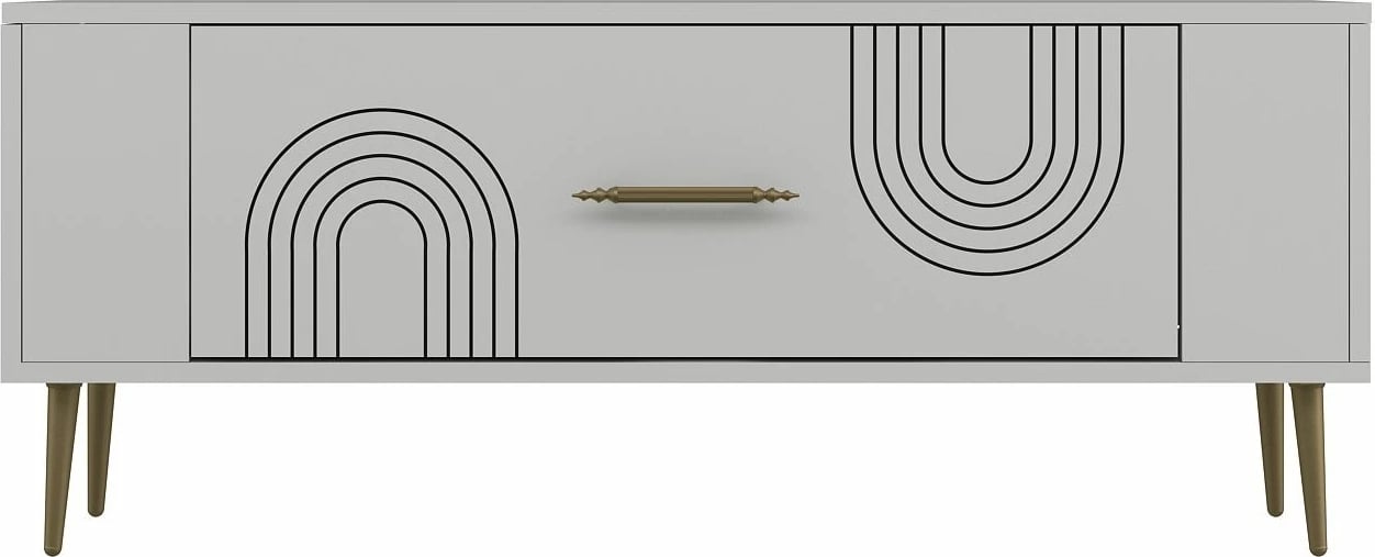 Komodë për TV, ngjyrë e bardhë dhe ari, Skye Decor Retrol2