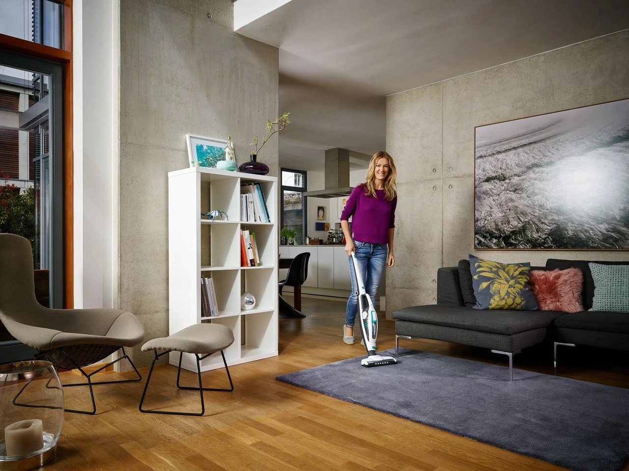 Fshesë elektrike pa kabllo Leifheit PowerVac 2in1, 20V, pa qese, bardhë/kaltër Fshesë elektrike pa kabllo Leifheit PowerVac 2in1, 20V, pa qese, bardhë/kaltër