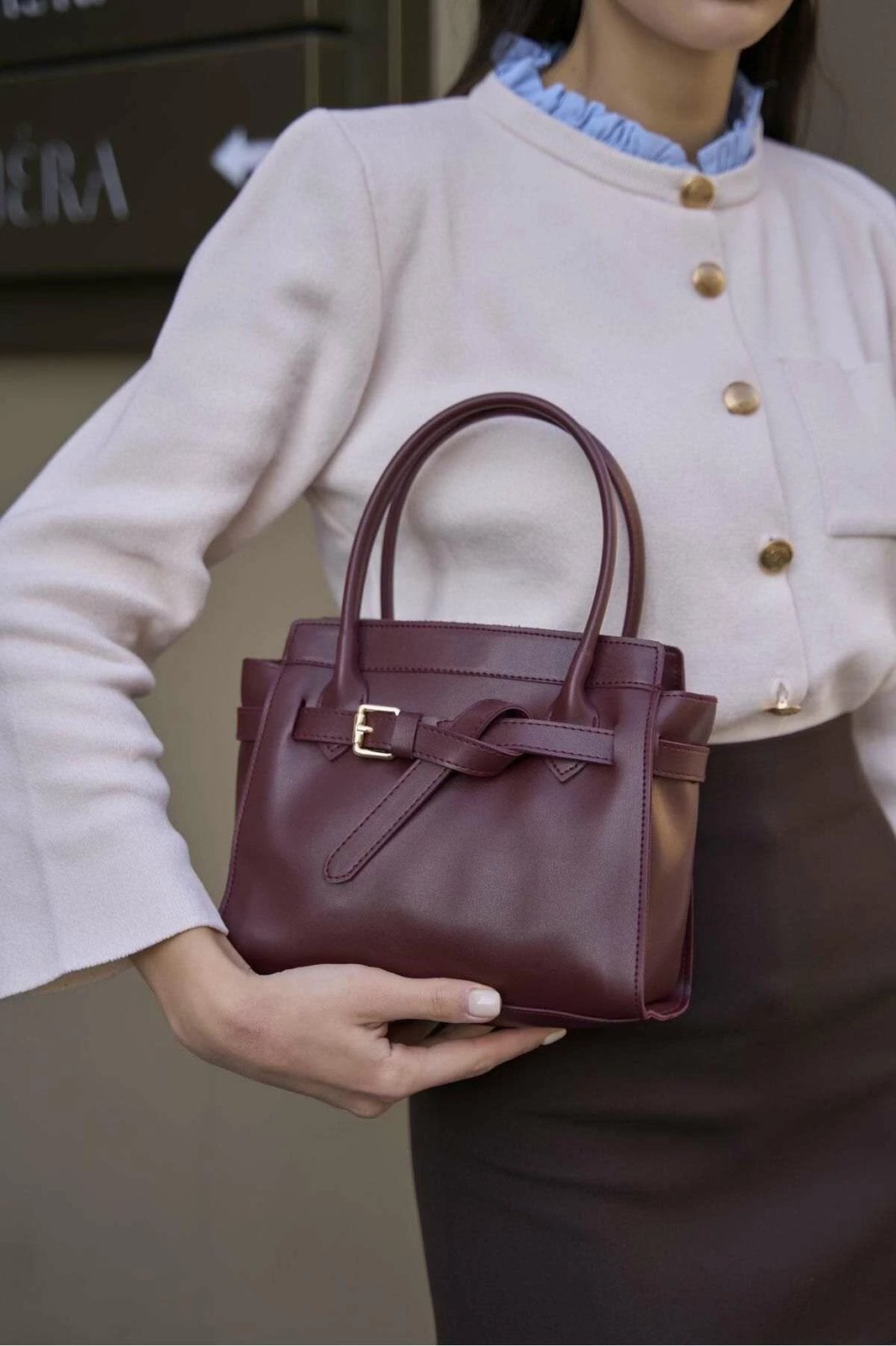 Çantë dore Zoozie Bags, MK1020225SV10-001, ngjyrë e kuqe e errët