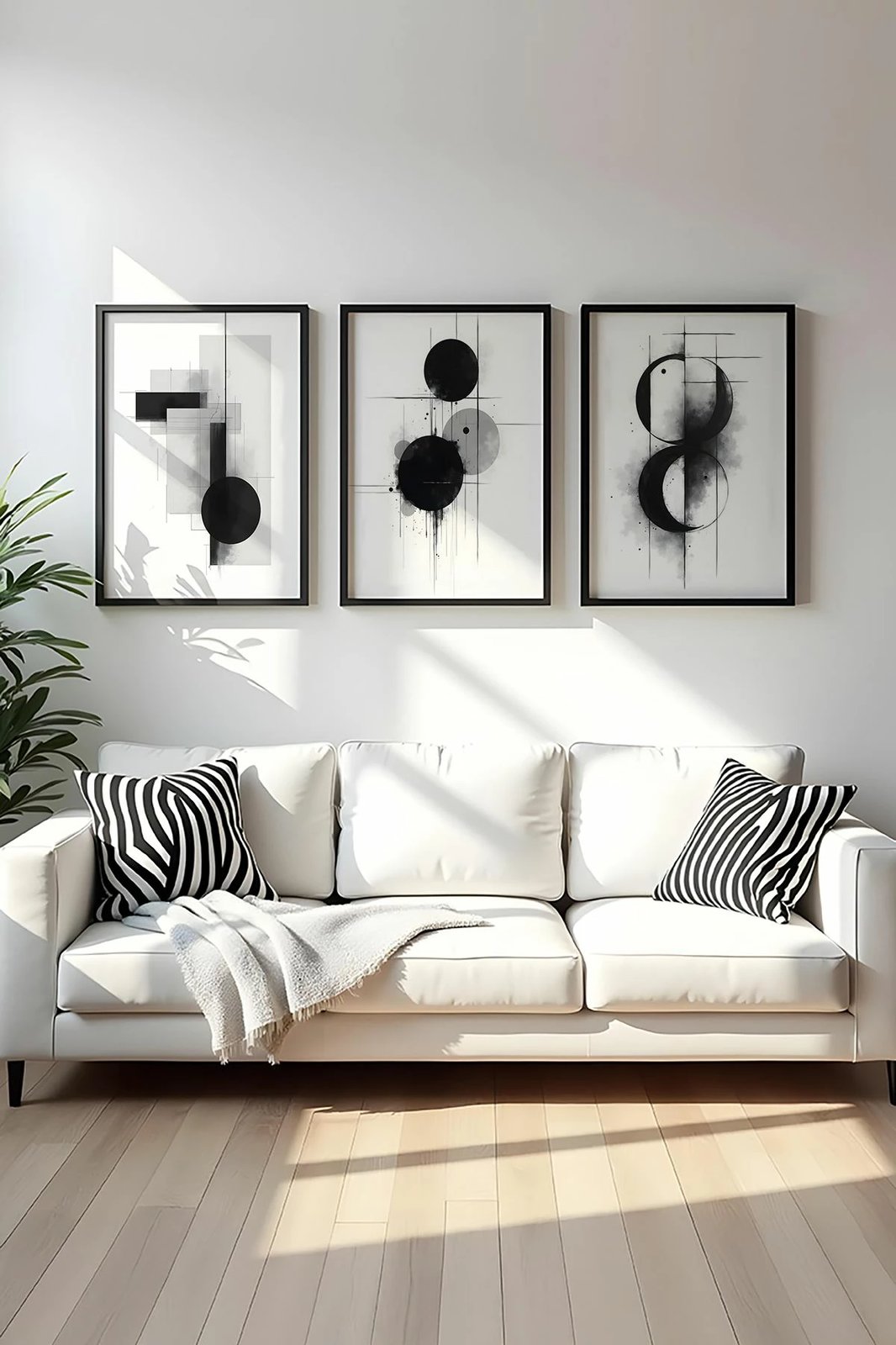 Pikturë dekorative me kornizë MDF (3 copë), Wallity, Huhu431, 50x35cm